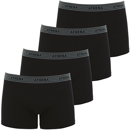 Athena Men's Ecopack 4-Pack Stretch Cotton Boxer Briefs for Supreme Comfort
