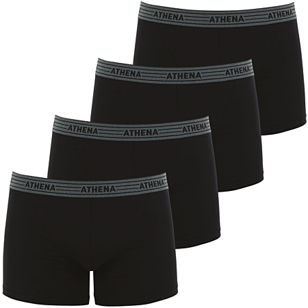 Athena Men's Ecopack 4-Pack Stretch Cotton Boxer Briefs for Supreme Comfort