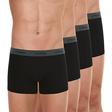 Athena Men's Ecopack 4-Pack Stretch Cotton Boxer Briefs for Supreme Comfort
