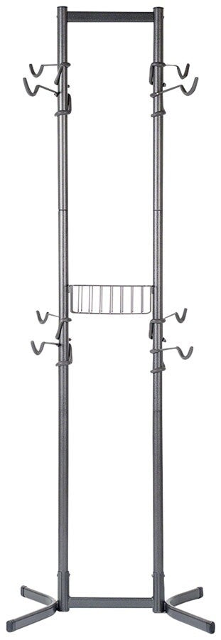 Delta Freestanding 4-Bike Storage Rack: Heavy-Duty, Adjustable Arms with Basket