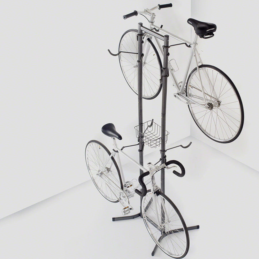 Delta Freestanding 4-Bike Storage Rack: Heavy-Duty, Adjustable Arms with Basket