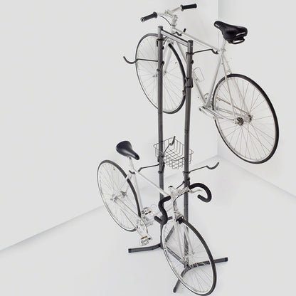 Delta Freestanding 4-Bike Storage Rack: Heavy-Duty, Adjustable Arms with Basket