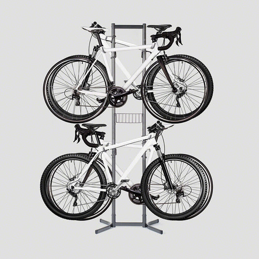 Delta Freestanding 4-Bike Storage Rack: Heavy-Duty, Adjustable Arms with Basket