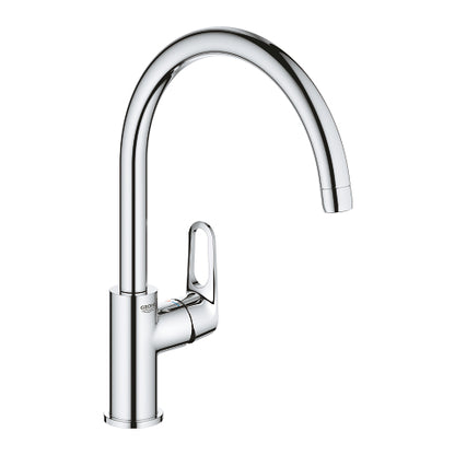 GROHE Start Flow Single-Lever Kitchen Sink Mixer, High Swivel Spout, Chrome Finish