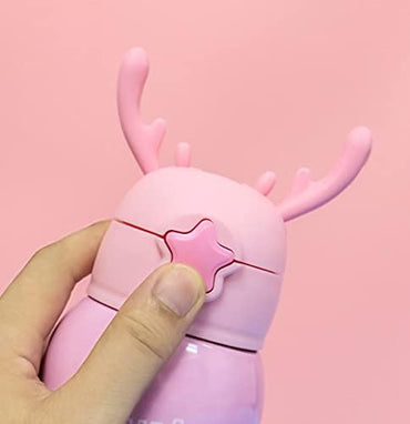 Cute Pink Unicorn Stainless Steel Kids Water Bottle – Leak‑Proof