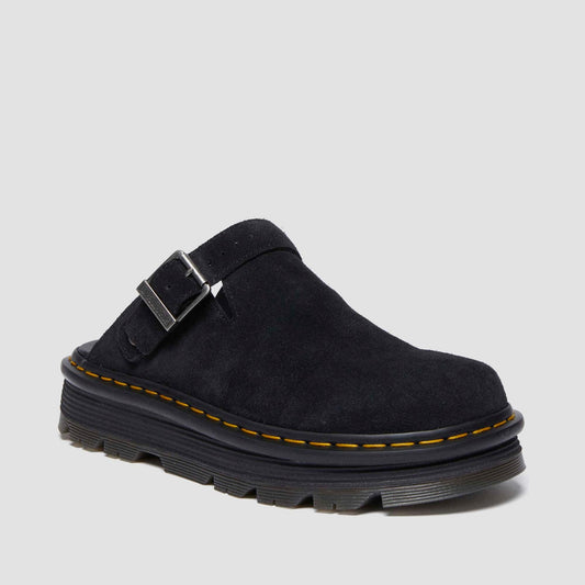 Dr. Martens Zebzag Black Suede Casual Slingback Platform Mules - Cushioned Sole