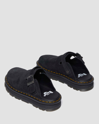 Dr. Martens Zebzag Black Suede Casual Slingback Platform Mules - Cushioned Sole