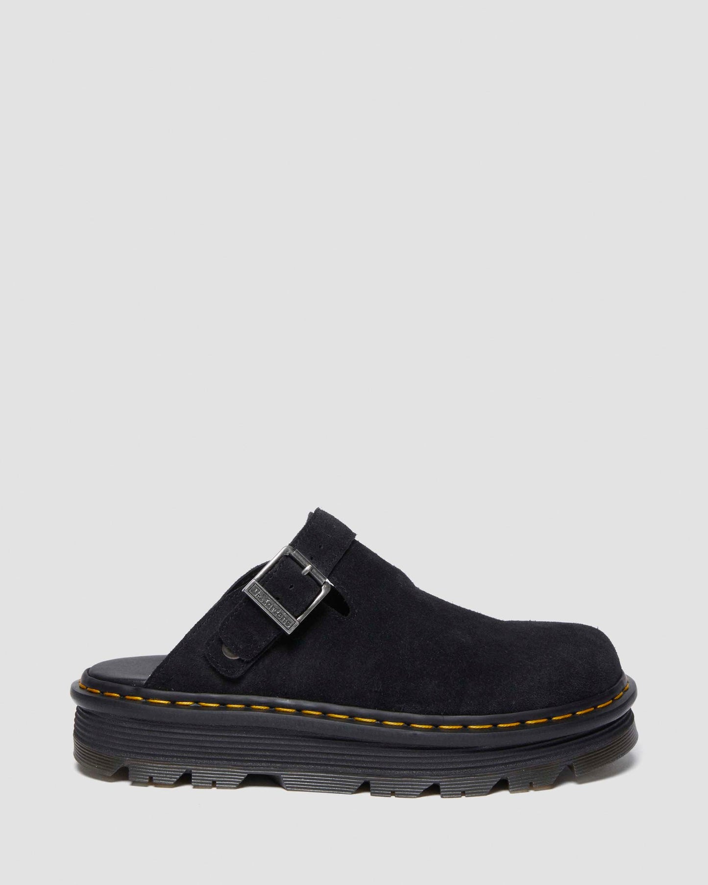 Dr. Martens Zebzag Black Suede Casual Slingback Platform Mules - Cushioned Sole