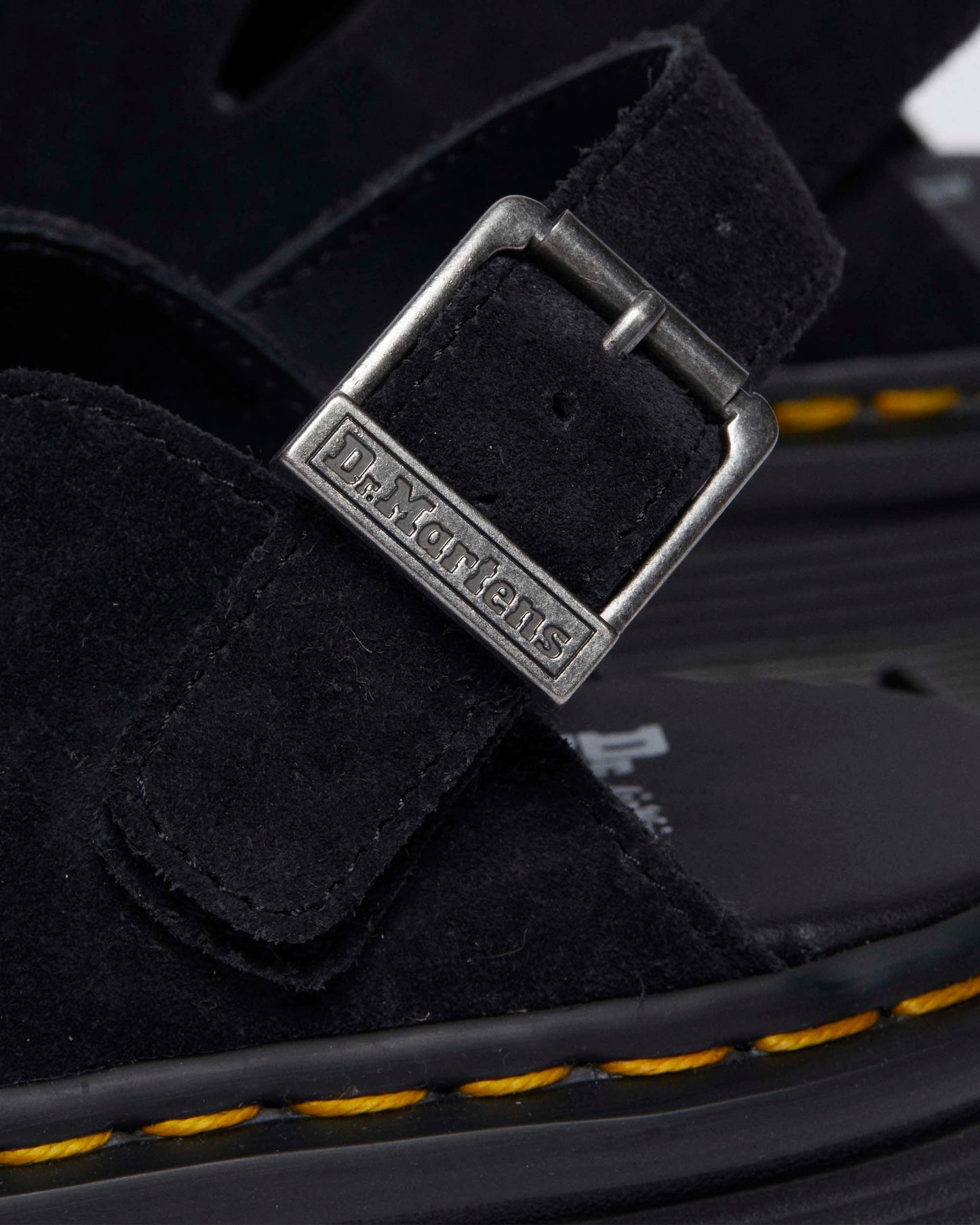 Dr. Martens Zebzag Black Suede Casual Slingback Platform Mules - Cushioned Sole