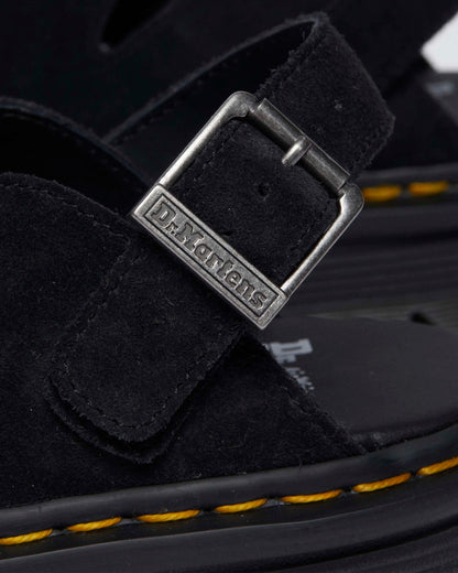 Dr. Martens Zebzag Black Suede Casual Slingback Platform Mules - Cushioned Sole