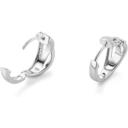 18ct Gold Plated Sterling Silver Huggie Earrings - Dazzling Zirconia Hoops