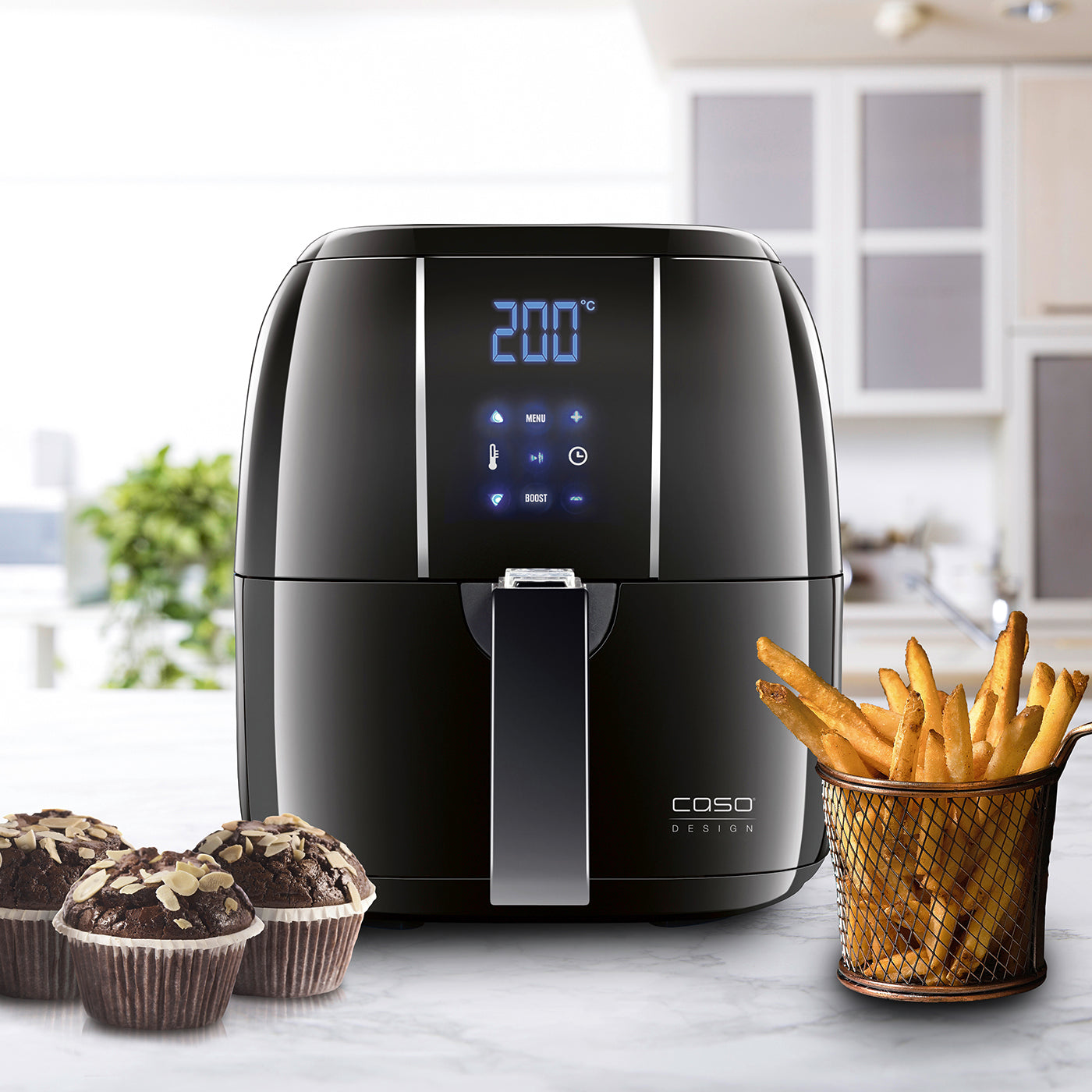 CASO AF 255 Design Air Fryer with Equipment Set for Healthy Cooking