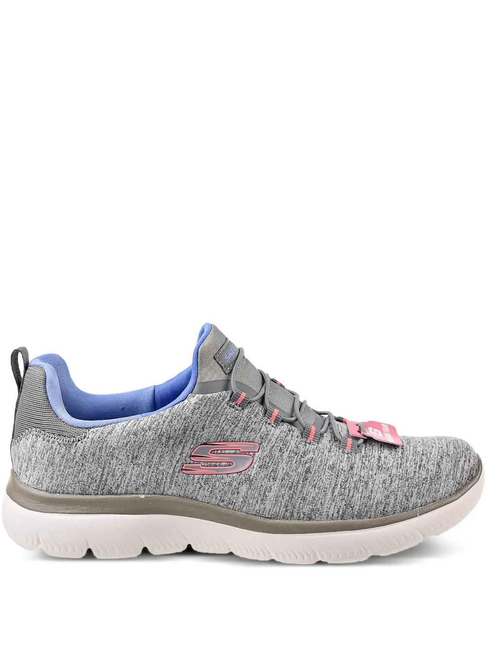 Skechers Women's Summits Quick Getaway Grey Mesh Lace-Up Sneakers