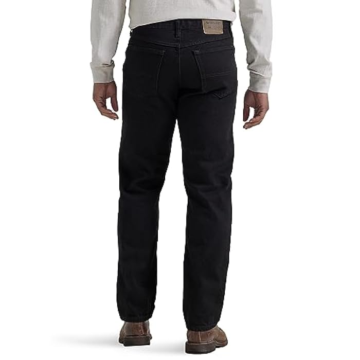 Wrangler Authentic Men's Classic 5-Pocket Relaxed Fit Cotton Jean, Black