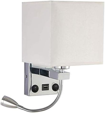 Modern LED Wall Lamp Bedside Bedroom Applique Sconce with USB Switch
