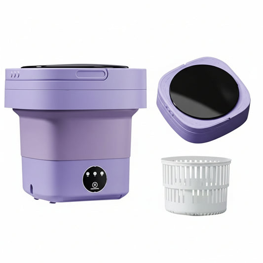 Naroote Purple Portable Collapsible Washing Machine 6.5L Mini Laundry Appliance