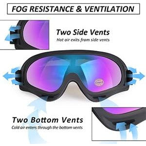 LMAVAG Motorcycle Goggles 2 Pack Dirt Bike ATV UV400 Anti-Fog Impact-Resistant Dustproof