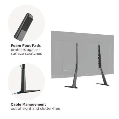 LUMI Minimalist Tabletop TV Stand LDT03-21L Black, 50kg Capacity - Gomix Brands Outlet