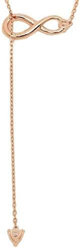 Swarovski Infinity Y-Shaped Elegant Rose Gold Crystal Adjustable Necklace