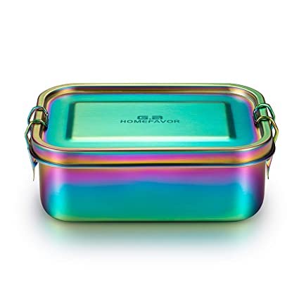 Whiteley Rainbow Stainless Steel Bento Lunch Box, Leakproof 800ml