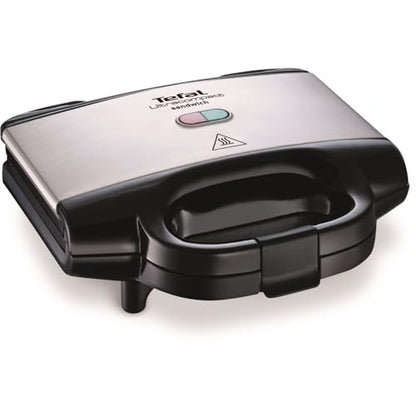 Tefal Ultracompact SW383D10 3-in-1 Sandwich Waffle Panini Maker Stainless Steel Gray