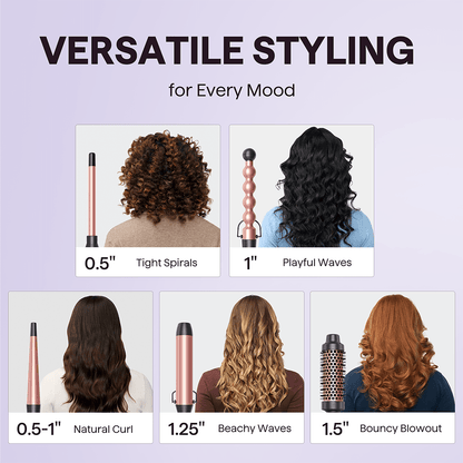 Wavytalk Multi Curl 5-in-1 Curling Wand Set