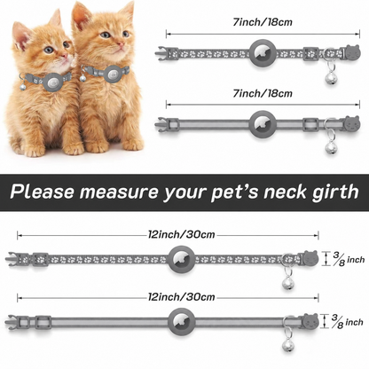 LAFAYI Reflective Airtag Cat Collar 2Pcs (Accessories Only)