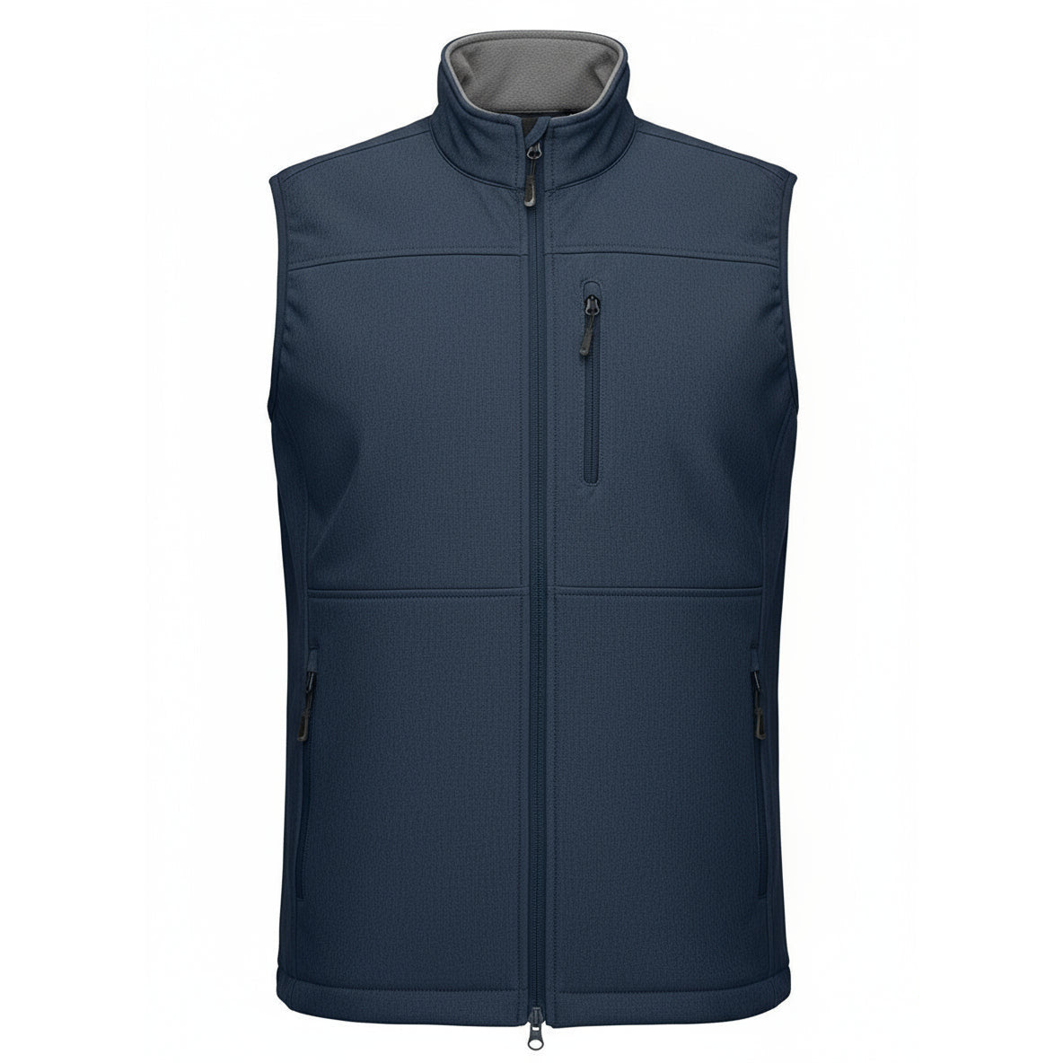 Men's Lightweight Softshell Vest: Windproof, Fleece Lined, Zip-Up for Golf & Hiking