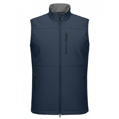 Men's Lightweight Softshell Vest: Windproof, Fleece Lined, Zip-Up for Golf & Hiking