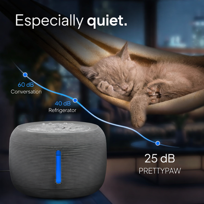 PrettyPaw 2.5L Silent Cat Water Fountain with LED – BPA-Free
