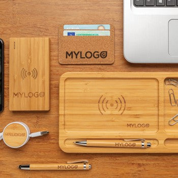 Eco Bamboo 4000 mAh Wireless 5W Power Bank for Mobile Charging
