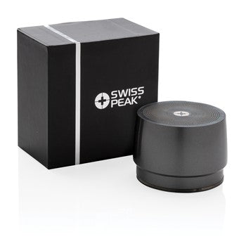 Swiss Peak 5W Wireless Bass Speaker: Portable, Stainless Steel, 5-Hour Playtime