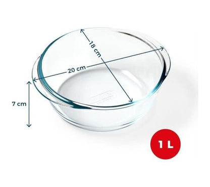 Pyrex Round Borosilicate Glass Dish 1 L