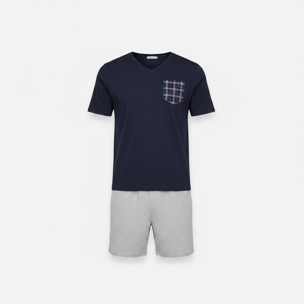 Livergy Men's Cotton Pajama Set S Multicolor