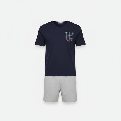 Livergy Men's Cotton Pajama Set S Multicolor
