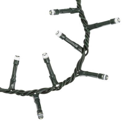 20m 1000 LED Warm White Mini Cluster String Lights, Green Cable, Indoor/Outdoor