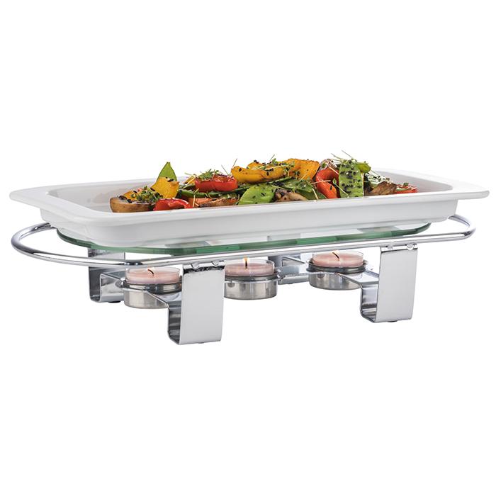3-Light Stainless Steel Chafing Dish Warmer with GN 1/1 Compatibility