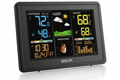 Baldr Wireless Weather Station with Color LCD, Barometer, Moon Phase