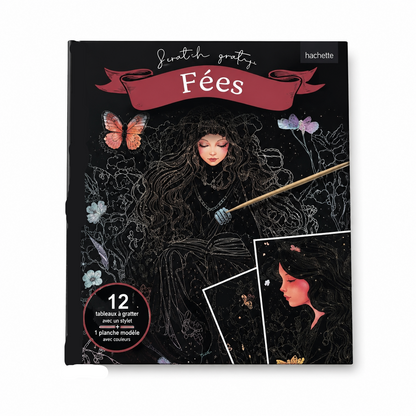 Crelando Magical Scratch Art Fairy Mandala Set with Stylus