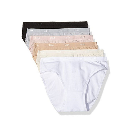 DIM Women's Stretch Cotton Slip Pack of 6 Black