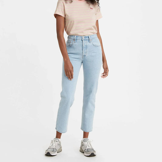 Women's Levi's 501® Crop Jeans - Classic Straight Fit Denim in Blue - Gomix Brands Outlet