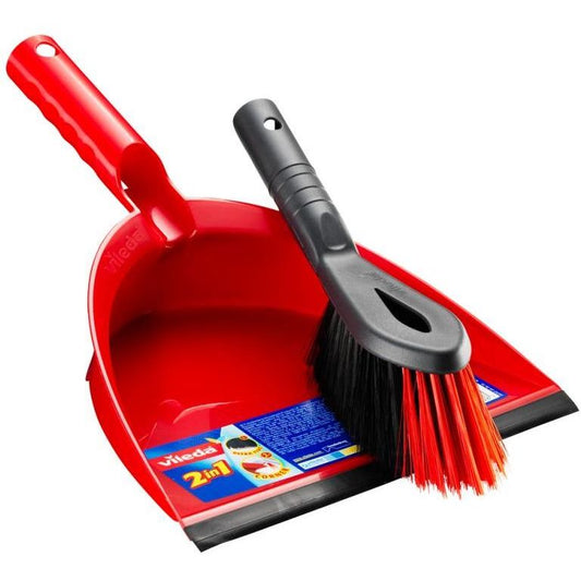 Vileda 2-in-1 Dustpan & Brush Set: Efficient Cleaning Tool, Flexible Bristles
