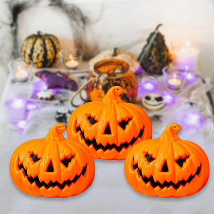 Tnarru 3-Piece Pumpkin Lantern Halloween Decoration LED Light Small