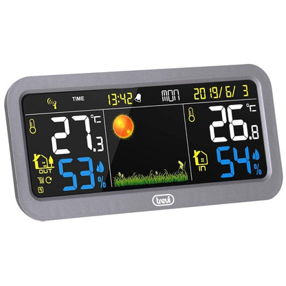 Trevi ME 3P20 RC Indoor Outdoor LCD Thermometer Barometer Gray