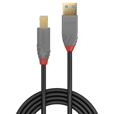 LINDY USB 3.2 Type A to B Cable 5Gbps Anthra Line