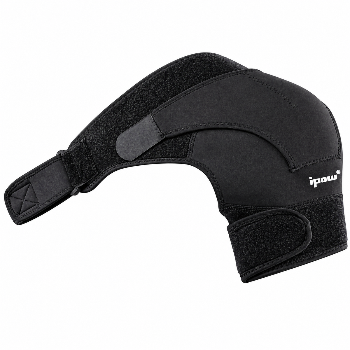 ipow A black shoulder immobilizer brace with hook-and-loop straps and a white 'ipow' logo on the side, shown against a plain white background.