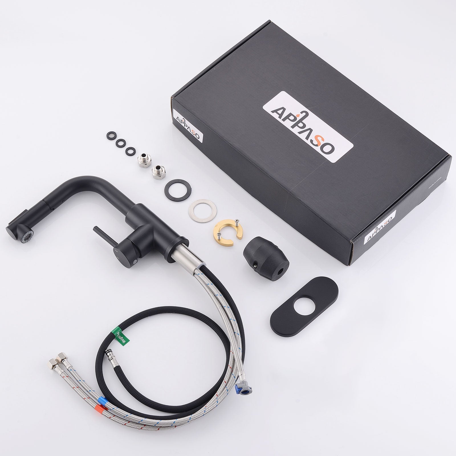 Matte Black Bar Sink Faucet with Pull-Out Sprayer