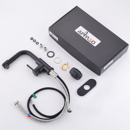 Matte Black Bar Sink Faucet with Pull-Out Sprayer