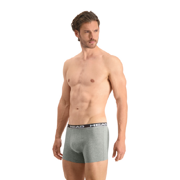 Head Basic Boxer 2P Men's Boxer Briefs 2-Pack Grey/Light Grey L 95% Cotton 5% Elastane
