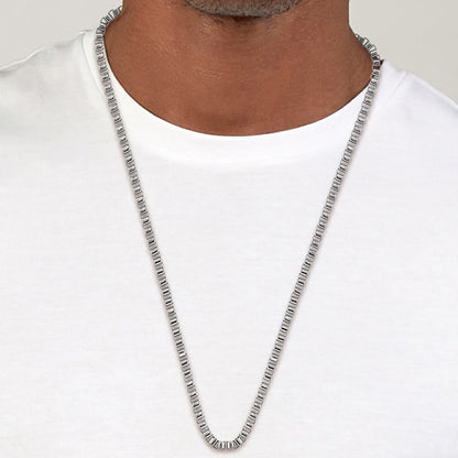 Boss Jewellery Men's Stainless Steel Box Chain 21-inch